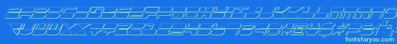 Qmarkcsi Font – Green Fonts on Blue Background