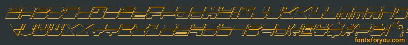 フォントQmarkcsi – 黒い背景にオレンジの文字