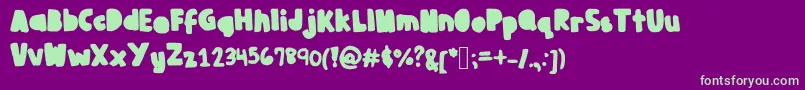 Juliabooth Font – Green Fonts on Purple Background