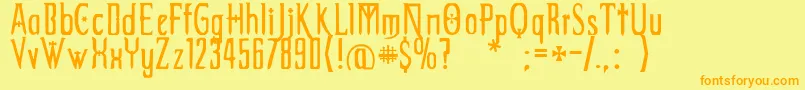 Extemplary Font – Orange Fonts on Yellow Background