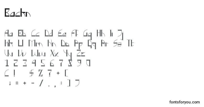 Fuente Backn - alfabeto, números, caracteres especiales