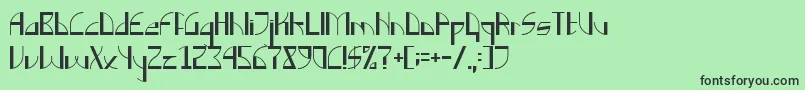 フォントBackn – 緑の背景に黒い文字