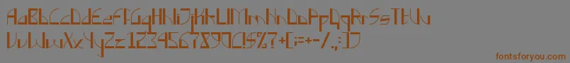 フォントBackn – 茶色の文字が灰色の背景にあります。