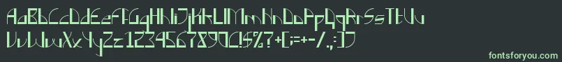 Backn-Schriftart – Grüne Schriften auf schwarzem Hintergrund