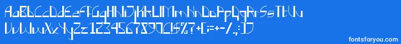 Backn-Schriftart – Weiße Schriften auf blauem Hintergrund