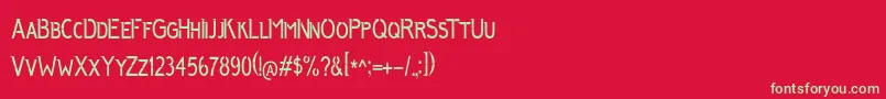 フォントAnggunSans – 赤い背景に緑の文字