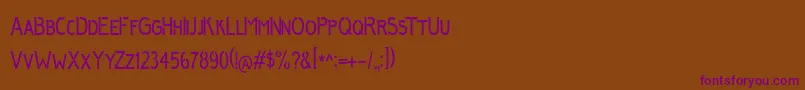 AnggunSans Font – Purple Fonts on Brown Background