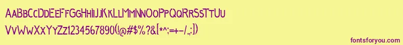 Шрифт AnggunSans – фиолетовые шрифты на жёлтом фоне