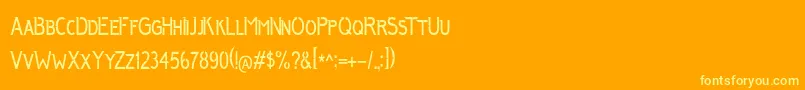 AnggunSans-fontti – keltaiset fontit oranssilla taustalla