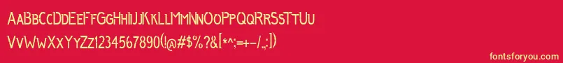 AnggunSans-fontti – keltaiset fontit punaisella taustalla