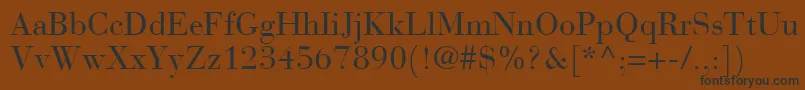 BauerBodoniRoman-Schriftart – Schwarze Schriften auf braunem Hintergrund