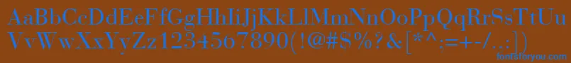 Czcionka BauerBodoniRoman – niebieskie czcionki na brązowym tle