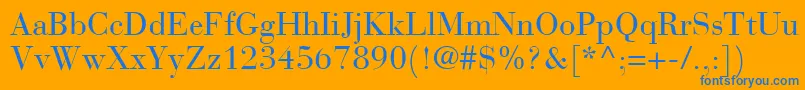 BauerBodoniRoman Font – Blue Fonts on Orange Background
