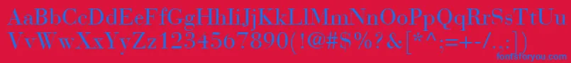 BauerBodoniRoman Font – Blue Fonts on Red Background