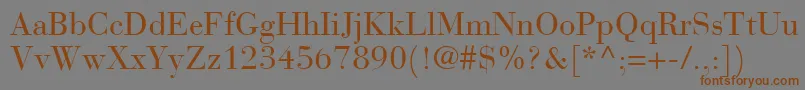 BauerBodoniRoman Font – Brown Fonts on Gray Background