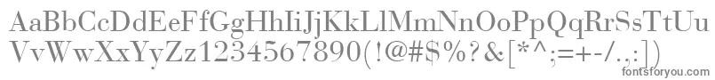 フォントBauerBodoniRoman – 白い背景に灰色の文字