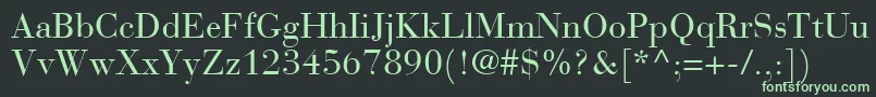 フォントBauerBodoniRoman – 黒い背景に緑の文字