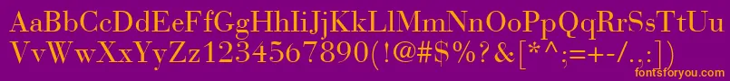 フォントBauerBodoniRoman – 紫色の背景にオレンジのフォント