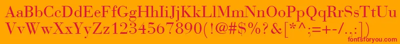 BauerBodoniRoman Font – Red Fonts on Orange Background
