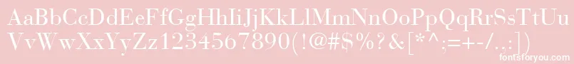 BauerBodoniRoman-Schriftart – Weiße Schriften auf rosa Hintergrund