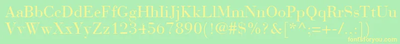 フォントBauerBodoniRoman – 黄色の文字が緑の背景にあります