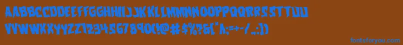 Vorvolakarotate Font – Blue Fonts on Brown Background