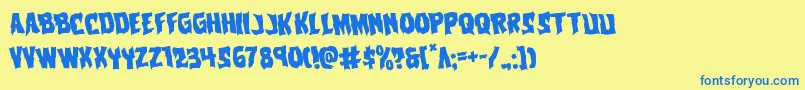 Vorvolakarotate Font – Blue Fonts on Yellow Background