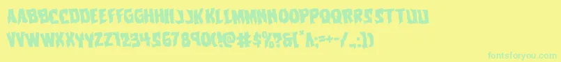 Vorvolakarotate Font – Green Fonts on Yellow Background