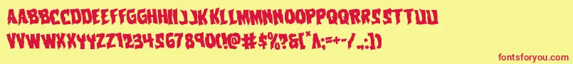 Шрифт Vorvolakarotate – красные шрифты на жёлтом фоне