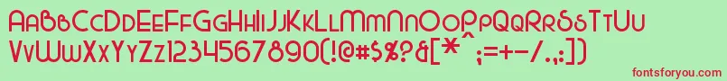 Majel Font – Red Fonts on Green Background