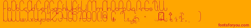 ASweetMelodyMyLady Font – Red Fonts on Orange Background