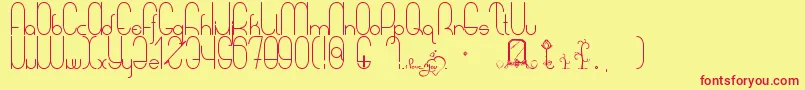 ASweetMelodyMyLady Font – Red Fonts on Yellow Background
