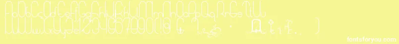 ASweetMelodyMyLady-fontti – valkoiset fontit keltaisella taustalla