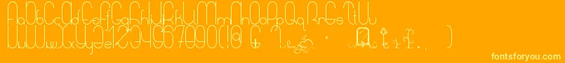 ASweetMelodyMyLady-Schriftart – Gelbe Schriften auf orangefarbenem Hintergrund