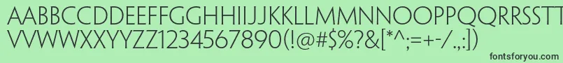 PenumbraflarestdLight Font – Black Fonts on Green Background