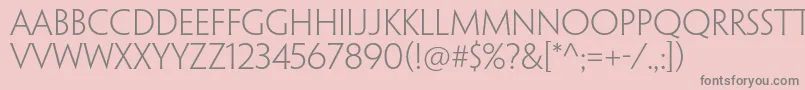 Шрифт PenumbraflarestdLight – серые шрифты на розовом фоне
