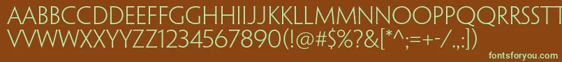 PenumbraflarestdLight Font – Green Fonts on Brown Background