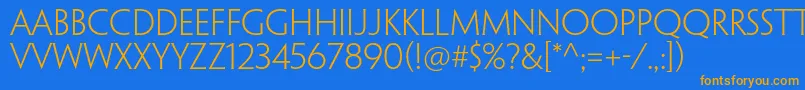 PenumbraflarestdLight Font – Orange Fonts on Blue Background