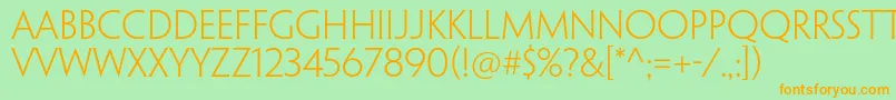 PenumbraflarestdLight Font – Orange Fonts on Green Background