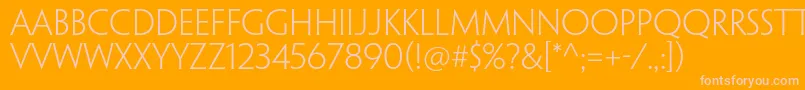 Czcionka PenumbraflarestdLight – różowe czcionki na pomarańczowym tle
