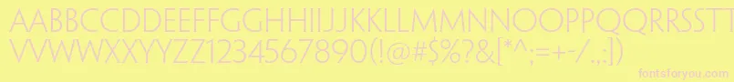 PenumbraflarestdLight Font – Pink Fonts on Yellow Background