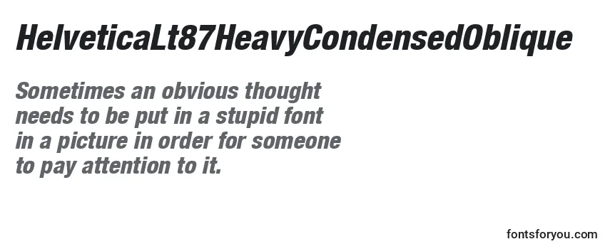 Przegląd czcionki HelveticaLt87HeavyCondensedOblique