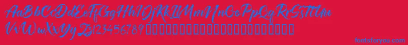 TheRedlightFree Font – Blue Fonts on Red Background