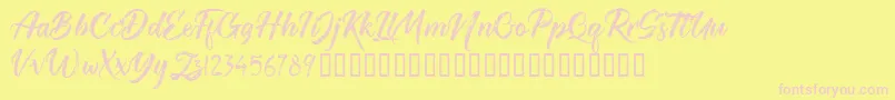 TheRedlightFree Font – Pink Fonts on Yellow Background