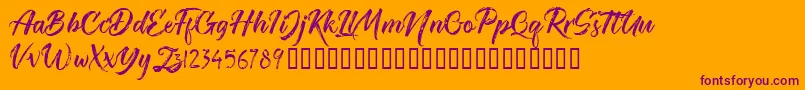 TheRedlightFree Font – Purple Fonts on Orange Background