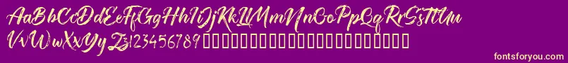 TheRedlightFree Font – Yellow Fonts on Purple Background