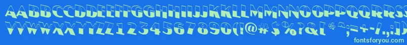 JasperttlbwdnRegular Font – Green Fonts on Blue Background