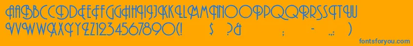 Curvi Font – Blue Fonts on Orange Background