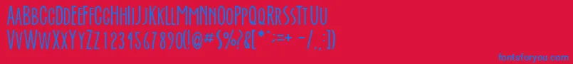 Everafte Font – Blue Fonts on Red Background