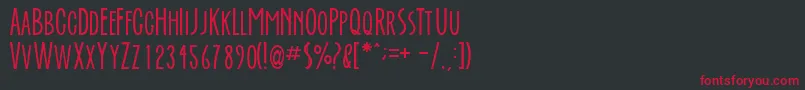 フォントEverafte – 黒い背景に赤い文字